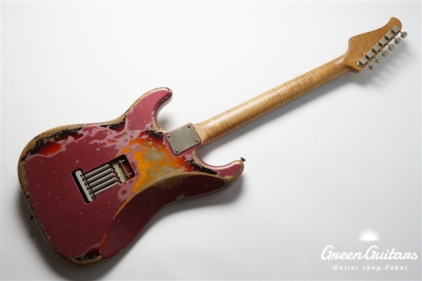 XSC-2 - Burgundy Mist over 3 Tone Burst / Heavy Aged / Alder / 5A Grade Flame Maple Neck