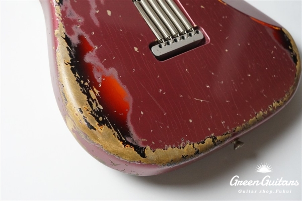 XSC-2 - Burgundy Mist over 3 Tone Burst / Heavy Aged / Alder / 5A Grade Flame Maple Neck
