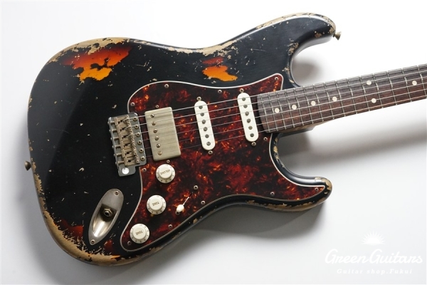 XSC-2 - Black over 3 Tone Burst / Heavy Aged / Alder