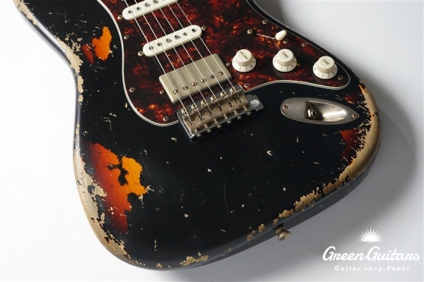 XSC-2 - Black over 3 Tone Burst / Heavy Aged / Alder