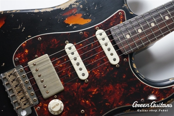 XSC-2 - Black over 3 Tone Burst / Heavy Aged / Alder