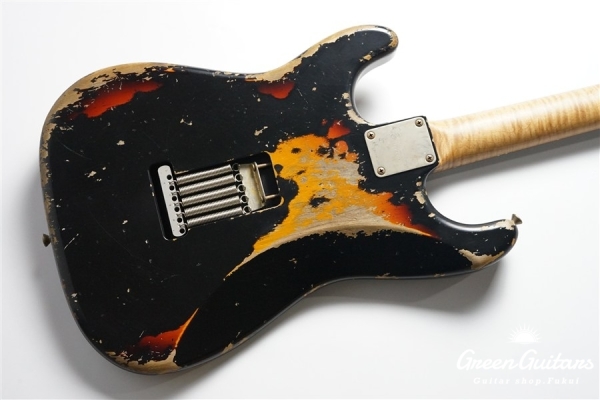 XSC-2 - Black over 3 Tone Burst / Heavy Aged / Alder