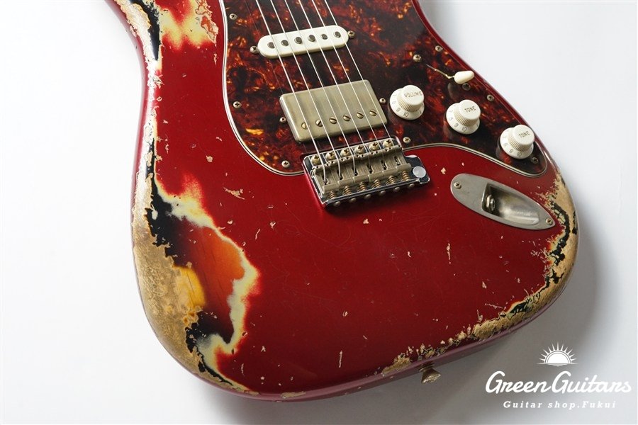 XSC-2 - Dark Candy Apple Red over 3 Tone Sunburst / Heavy Aged / Alder