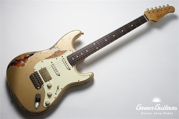 XSC-2 - Faded Shoreline Gold over 3 Tone Burst / Heavy Aged / Alder