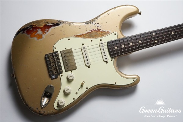 XSC-2 - Faded Shoreline Gold over 3 Tone Burst / Heavy Aged / Alder