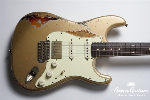XSC-2 - Faded Shoreline Gold over 3 Tone Burst / Heavy Aged / Alder