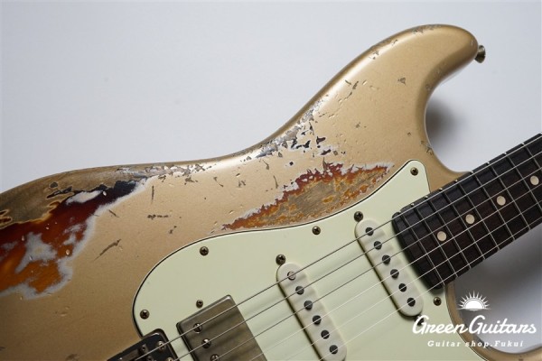 XSC-2 - Faded Shoreline Gold over 3 Tone Burst / Heavy Aged / Alder