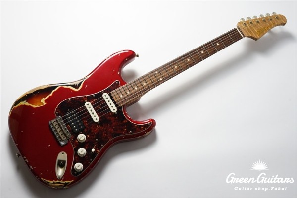 XSC-2 - Dark Candy Apple Red over 3 Tone Sunburst / Heavy Aged / Alder