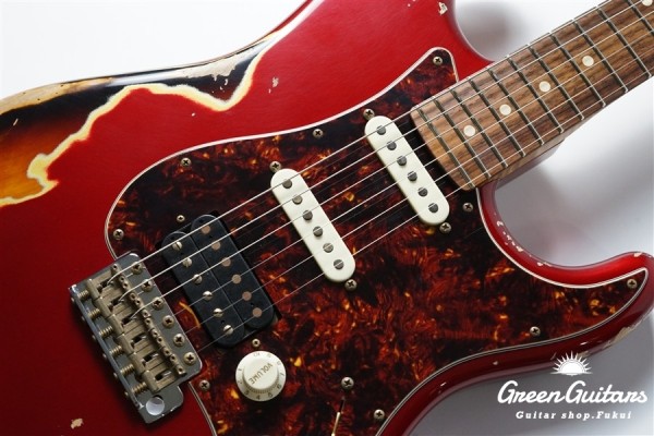 XSC-2 - Dark Candy Apple Red over 3 Tone Sunburst / Heavy Aged / Alder