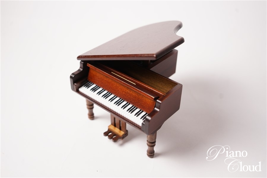 木製ミニアンティークオルゴール　グランドピアノ