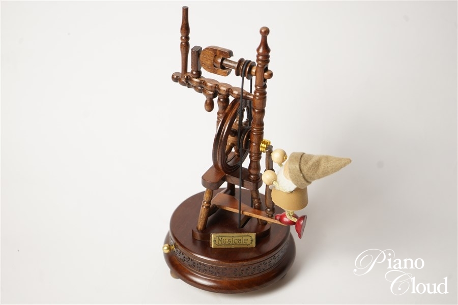 木製からくり人形オルゴール 糸車 | Piano Cloud Online Store