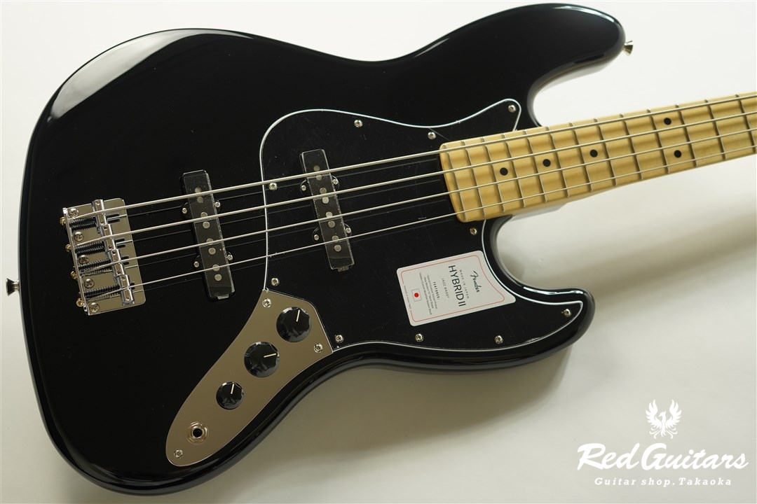 Fender MADE IN JAPAN HYBRID II JAZZ BASS - Black | Red Guitars 