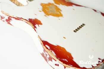 XTC-2 Olympic White Over Cherry Burst Heavy Aged / Alder / RM-R