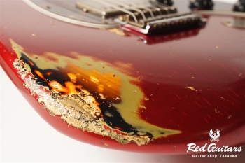 XSC-2 Candy Apple Red over 2TB Heavy Aged / Ash / RM-RM #3307