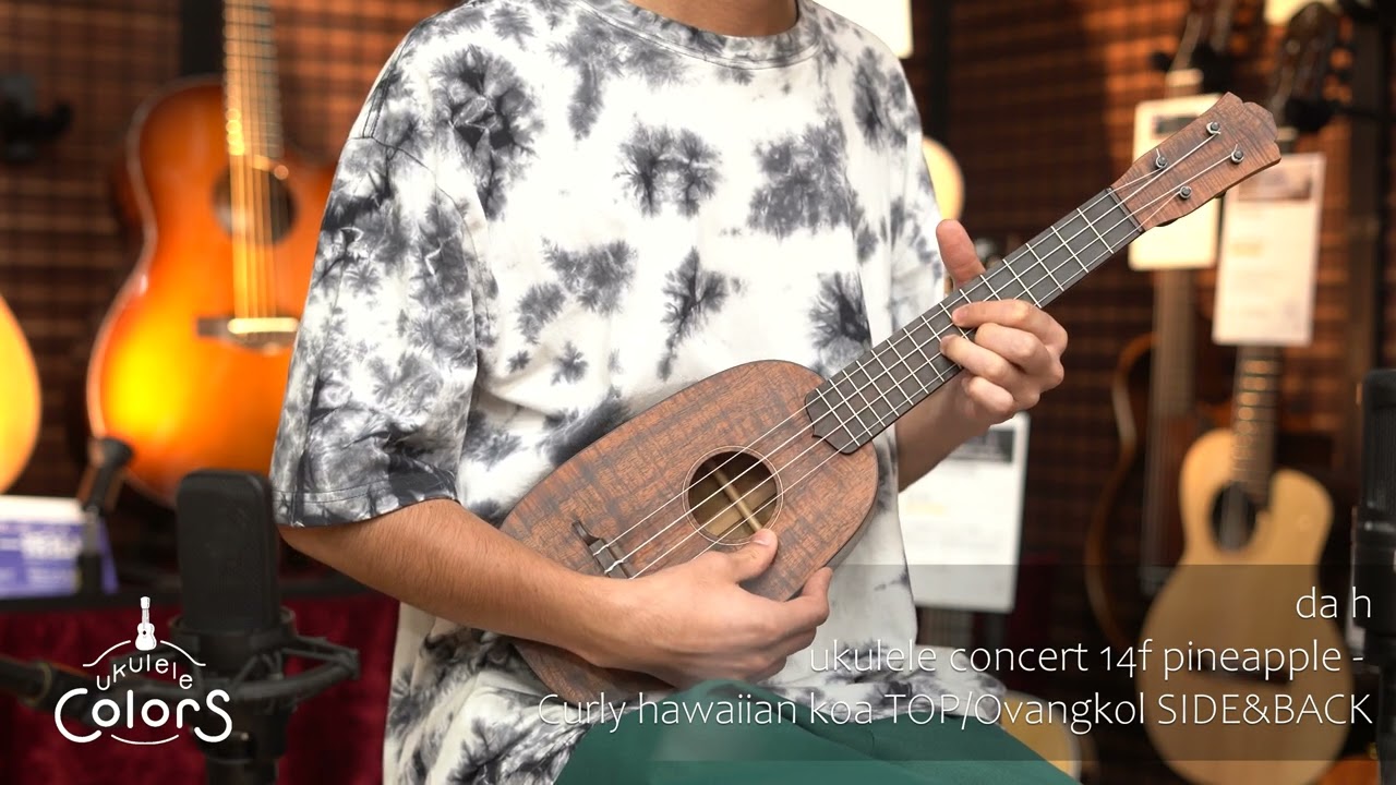 ukulele concert 14f pineapple - Curly hawaiian koa TOP/Ovangkol SIDE&BACK