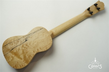 ukulele concert 14f std. – Cuban Mahogany TOP/Spalted Maple SIDE & BACK