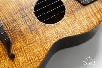 ukulele tenor 14f std. w Curly Hawaiian Koa Top / Ebony SIDE & BACK
