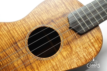 ukulele tenor 14f std. w Curly Hawaiian Koa Top / Ebony SIDE & BACK