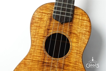 ukulele tenor 14f std. w Curly Hawaiian Koa Top / Ebony SIDE & BACK