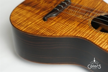 ukulele tenor 14f std. w Curly Hawaiian Koa Top / Ebony SIDE & BACK