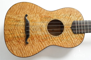ukulele tenor 14f std. w Curly Hawaiian Mango Top / Birds Eye Maple Side & Back
