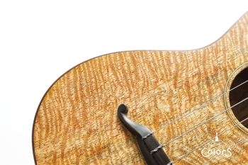 ukulele tenor 14f std. w Curly Hawaiian Mango Top / Birds Eye Maple Side & Back