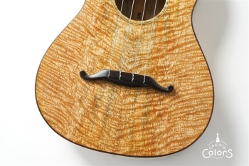 ukulele tenor 14f std. w Curly Hawaiian Mango Top / Birds Eye Maple Side & Back