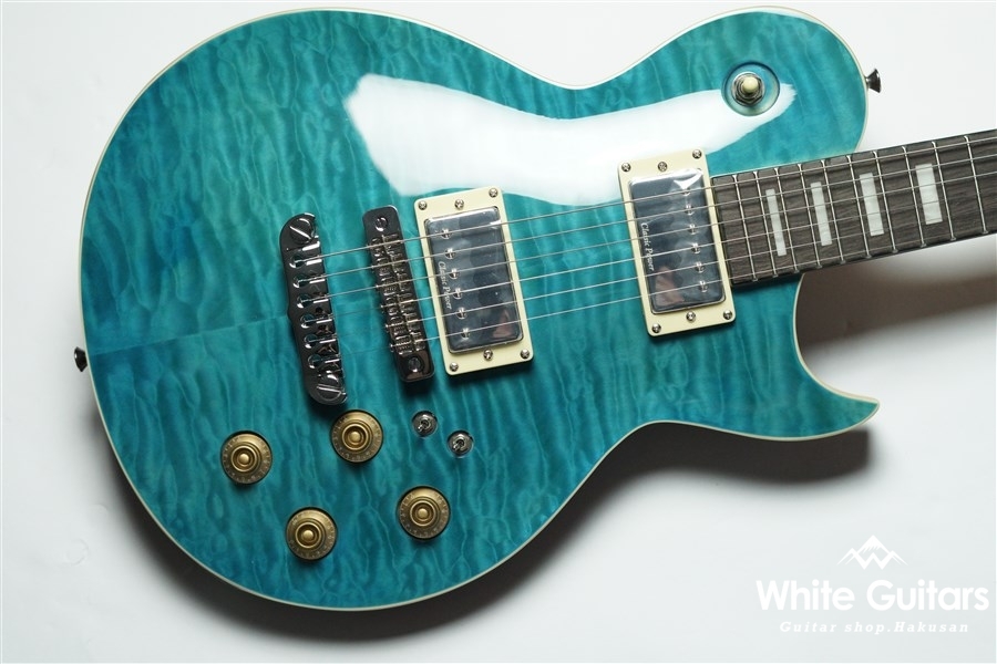 Aria Pro II PE-480 - See-through Emerald Blue | White Guitars 
