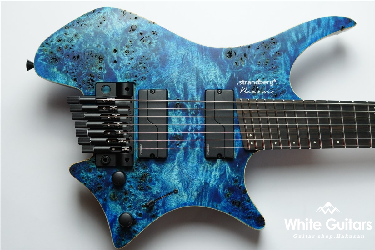 strandberg Boden J7 Tremolo Custom Poplar Burl/Swamp Ash – Blue