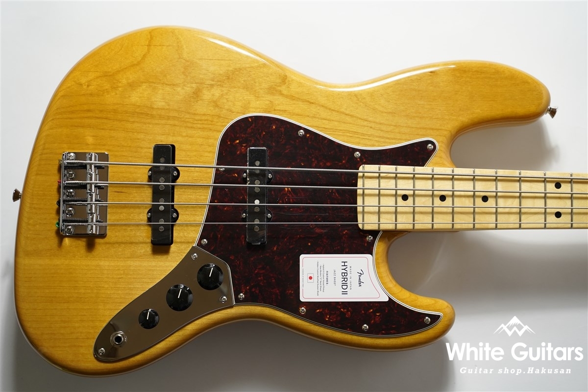 Fender Made in Japan Hybrid II Jazz Bass - Vintage Natural | White 