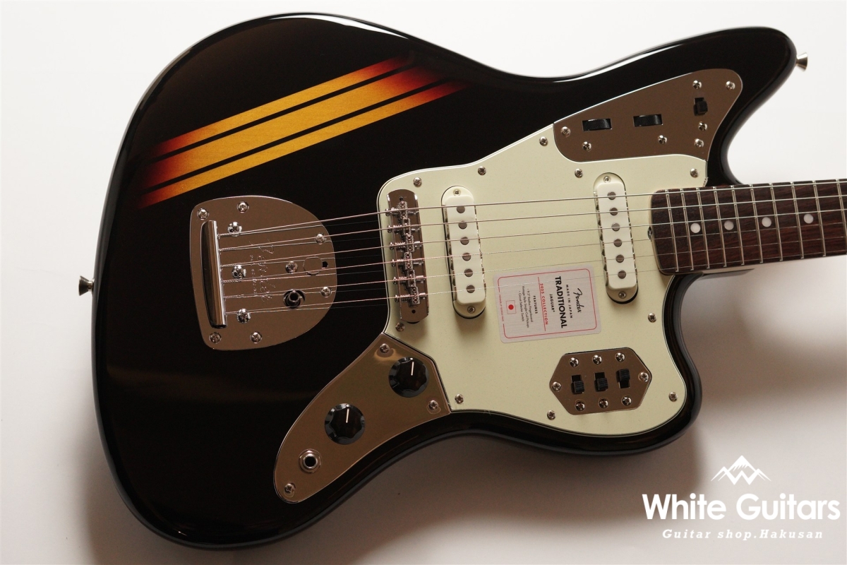 Made in Japan Traditional 2025 Collection, 60s Jaguar - Competition Black / 3-Color Sunburst