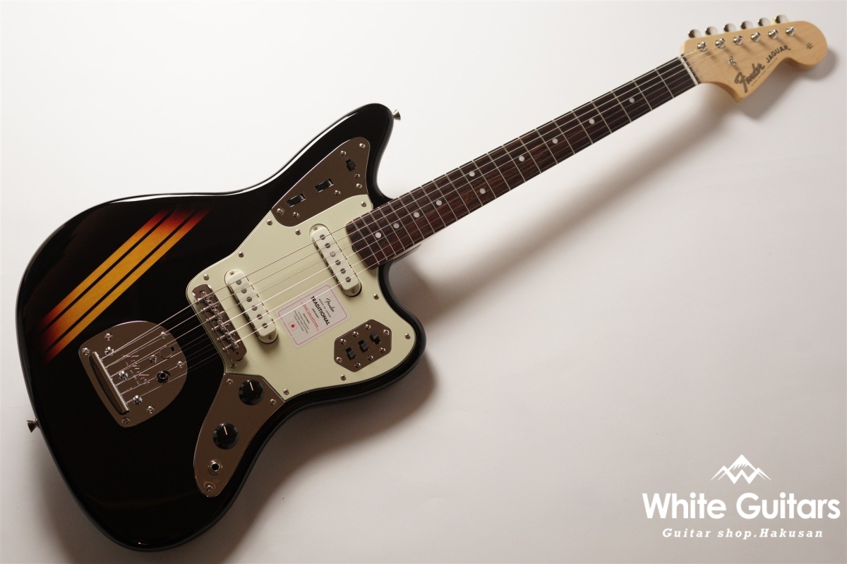 Made in Japan Traditional 2025 Collection, 60s Jaguar - Competition Black / 3-Color Sunburst