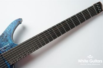 Boden J7 Tremolo Custom Poplar Burl/Swamp Ash – Blue Fade