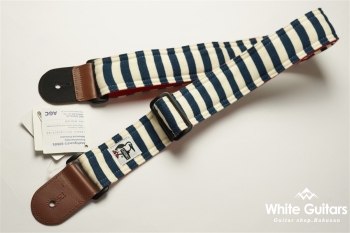 Guitar Strap Sweat Nylon - Navy Border / Tomato