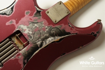 XSC-2 - Burgundy Mist over Black Paisley - Heavy Aged