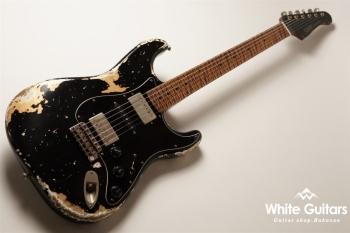 XSC-4 Black over Shoreline Gold - Heavy Aged / 5A Grade Flame Maple Neck