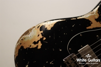 XSC-4 Black over Shoreline Gold - Heavy Aged / 5A Grade Flame Maple Neck