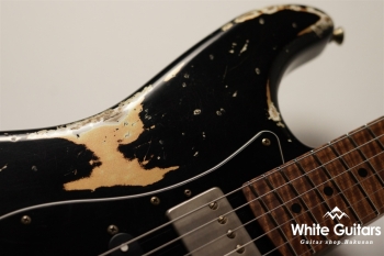 XSC-4 Black over Shoreline Gold - Heavy Aged / 5A Grade Flame Maple Neck