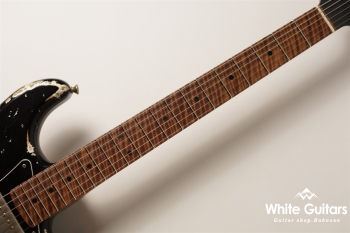 XSC-4 Black over Shoreline Gold - Heavy Aged / 5A Grade Flame Maple Neck