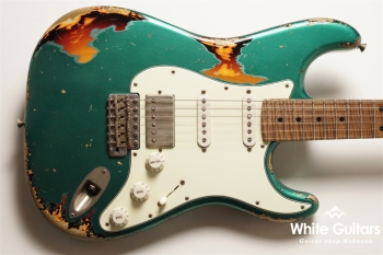 XSC-2 - Sherwood Green over 3 Tone Burst Heavy Aged / Ash / Roasted Flame Maple Master Grade