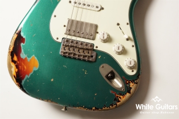 XSC-2 - Sherwood Green over 3 Tone Burst Heavy Aged / Ash / Roasted Flame Maple Master Grade