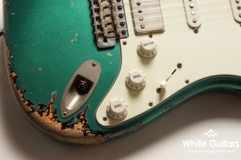 XSC-2 - Sherwood Green over 3 Tone Burst Heavy Aged / Ash / Roasted Flame Maple Master Grade