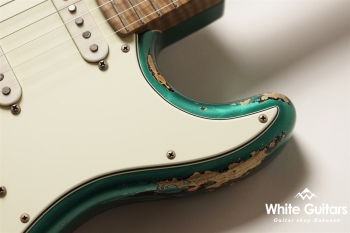 XSC-2 - Sherwood Green over 3 Tone Burst Heavy Aged / Ash / Roasted Flame Maple Master Grade