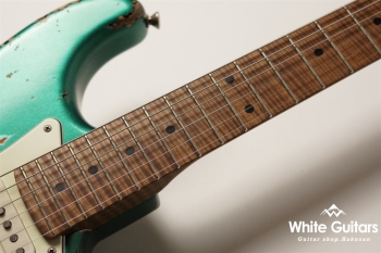 XSC-2 - Sherwood Green over 3 Tone Burst Heavy Aged / Ash / Roasted Flame Maple Master Grade