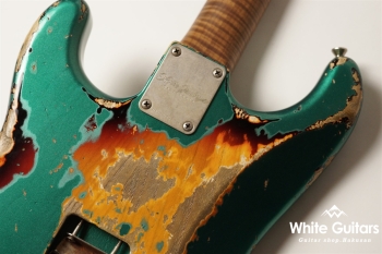 XSC-2 - Sherwood Green over 3 Tone Burst Heavy Aged / Ash / Roasted Flame Maple Master Grade