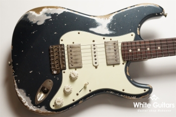 XSC-4 - Darker Lake Placid Blue over Silver Metalic - Heavy Aged / Master Grade Flame Maple Neck / Stainless Fret / Blender Mod