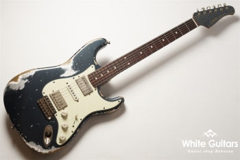 XSC-4 - Darker Lake Placid Blue over Silver Metalic - Heavy Aged / Master Grade Flame Maple Neck / Stainless Fret / Blender Mod