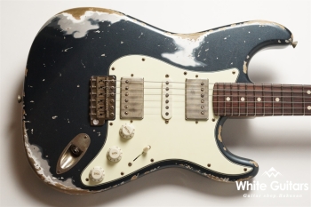 XSC-4 - Darker Lake Placid Blue over Silver Metalic - Heavy Aged / Master Grade Flame Maple Neck / Stainless Fret / Blender Mod