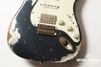 XSC-4 - Darker Lake Placid Blue over Silver Metalic - Heavy Aged / Master Grade Flame Maple Neck / Stainless Fret / Blender Mod