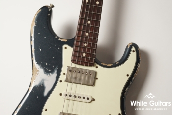 XSC-4 - Darker Lake Placid Blue over Silver Metalic - Heavy Aged / Master Grade Flame Maple Neck / Stainless Fret / Blender Mod